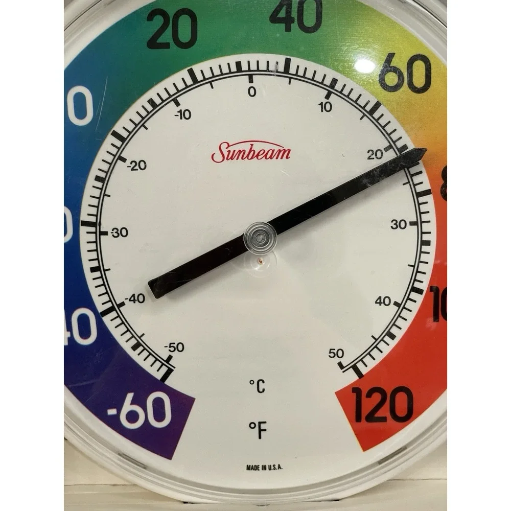 Vintage Sunbeam Thermometer Outdoor Rainbow Wall Oster 1990s New Old Stock READ